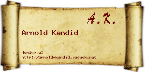 Arnold Kandid névjegykártya